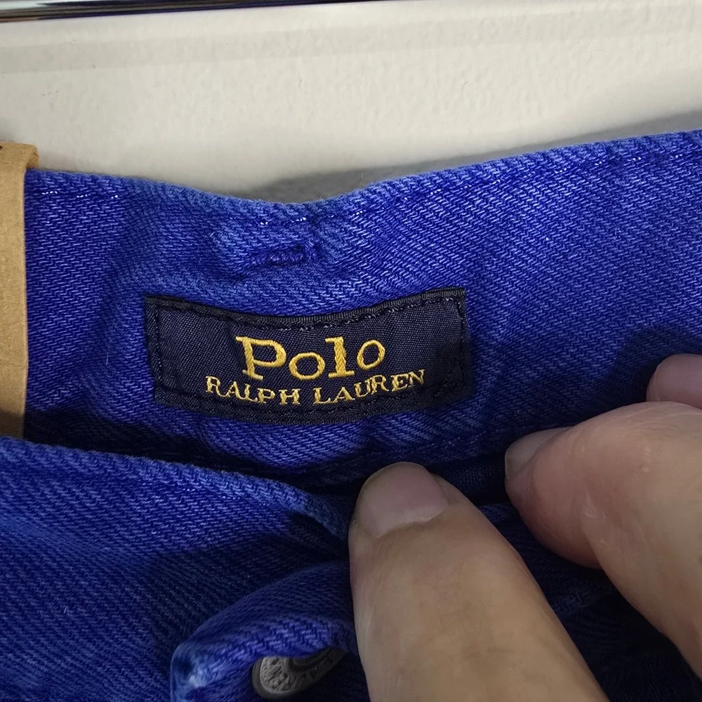 Polo Ralph Lauren Varick Slim Straight Hemp Denim Jeans Royal Blue Men 32x32 NEW